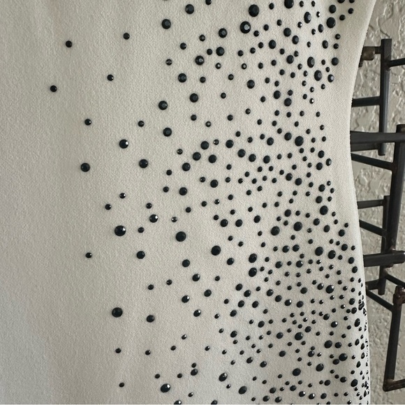 White Rhinestone Bodycon Mini Dress | Valentine Brand Sparkly Party NWT M - Picture 10 of 11